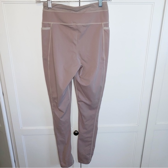 Gymshark | Dreamy Beige Mauve Mesh Panel High Waist Pocket Leggings Small - Picture 4 of 13